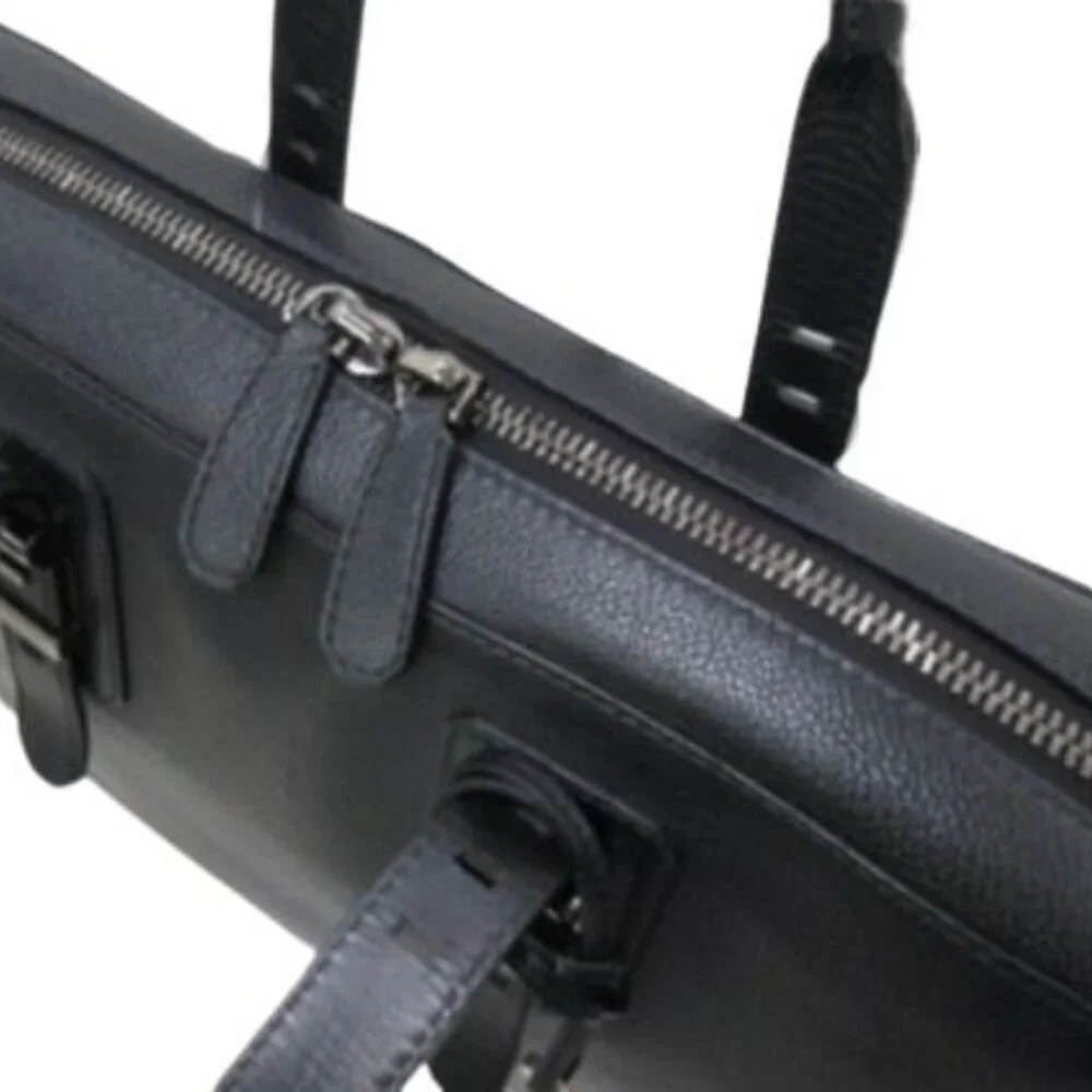 Bvlgari Briefcase Bvlgari Bvckle Business Bag Black Leather Men